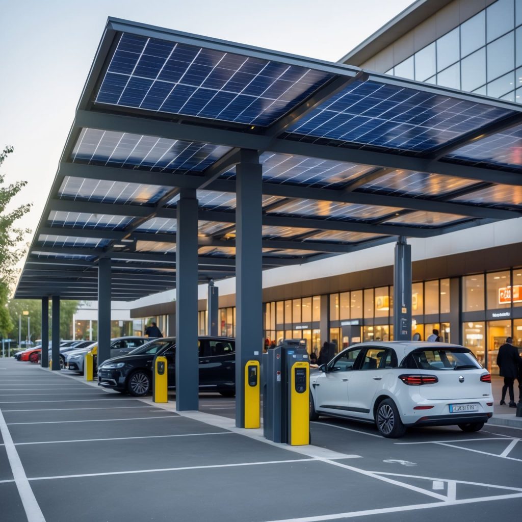 marquesina solar para centro comercial